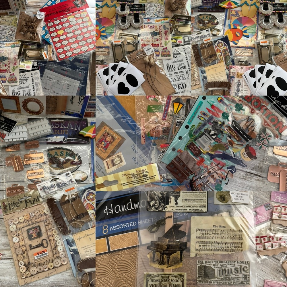 Huge Assortment of Scrapbook Stickers Metal Nostalgiques Stickopotamus & More